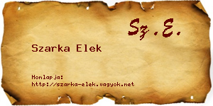 Szarka Elek névjegykártya